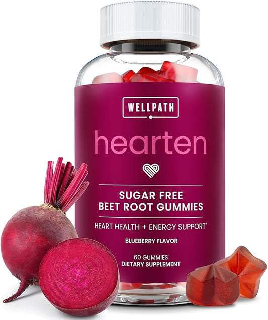 WellPath Beet Root Gummies (Sugar Free - Blueberry Flavor) 1500 mg | Beet Gummies for Blood Pressure Support | Super Nitric Oxide Gummies | Tasty Beets Chews | Antioxidants | 60 Ct