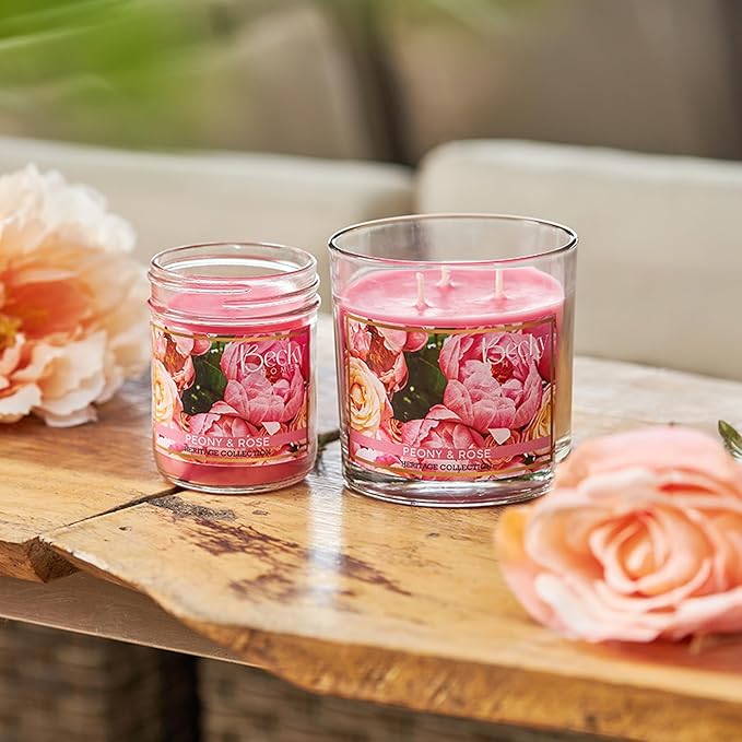 8oz Peony and Rose Scented Candles for Home, 45 Hrs Soy Wax Candle, Aromatherapy Scented Candle for Relaxation, Candle Gifts for Women