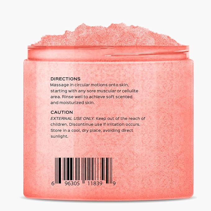 Natural Riches Himalayan Pink Salt Body Scrub, Exfoliating Salt Scrub for Women & Men, Deep Cleansing Body Exfoliant with Lychee & Bergamot Essential Oil – Natural Skin Polish for Smooth, Radiant Glow
