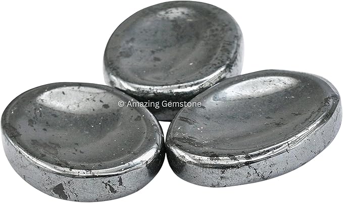 Amazing Gemstone Hematite Worry Stone Crystals and Healing Stones - Worry Stones for Stress Relief Gifts - Piedra Crystal Fidget for Meditation,Relaxation - Unique Stocking Stuffers and Birthday Gift