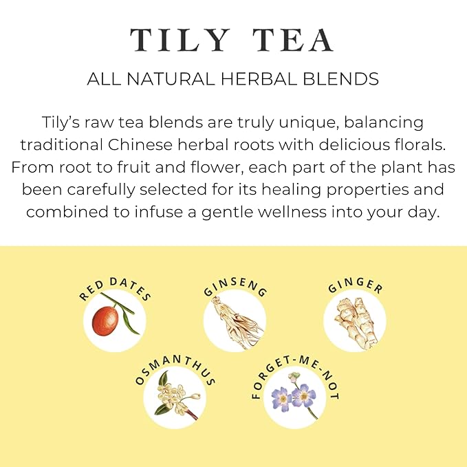 Tily Tea Morning Shine Breakfast Tea - Natural Herbal Tea for Focus and Energy - Ginger and Ginseng - Caffeine Free - 10 Plastic-Free Tea Bags