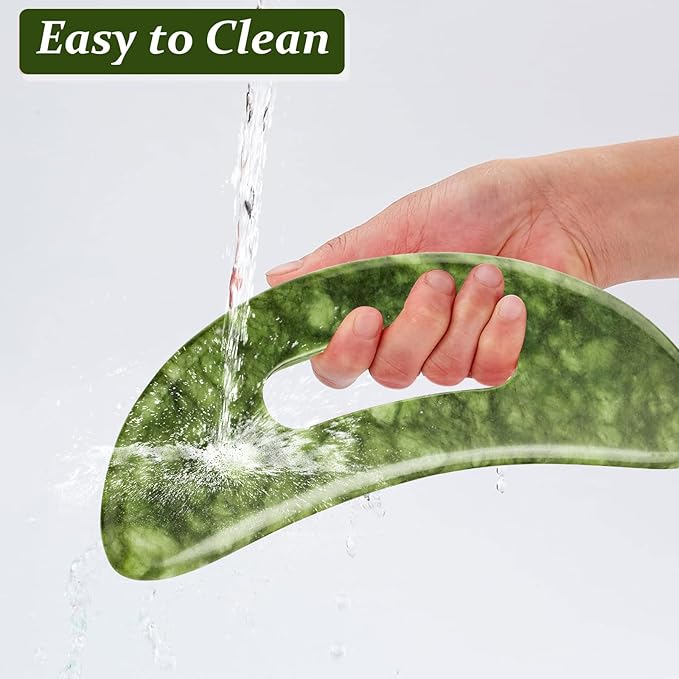 ideayard Large Jade Stone Gua Sha Massage Tool, Scraping Tool for Lymphatic Drainage, Body Sculpting for Muscle Scraping & Cellulite Reduction