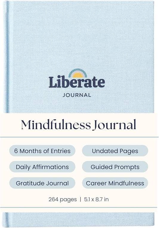 Liberate Mental Fitness Journal – Guided Gratitude Journal for Self-Care & Reflection with Prompts - Undated 6-Month Daily Journal – As Seen on Shark Tank