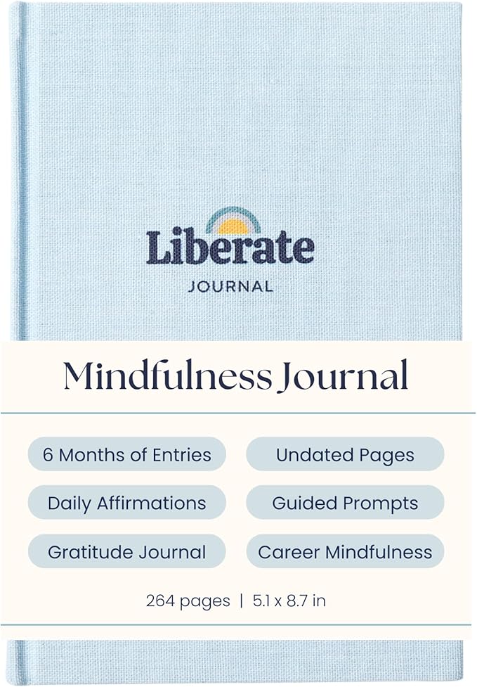 Liberate Mental Fitness Journal – Guided Gratitude Journal for Self-Care & Reflection with Prompts - Undated 6-Month Daily Journal – As Seen on Shark Tank