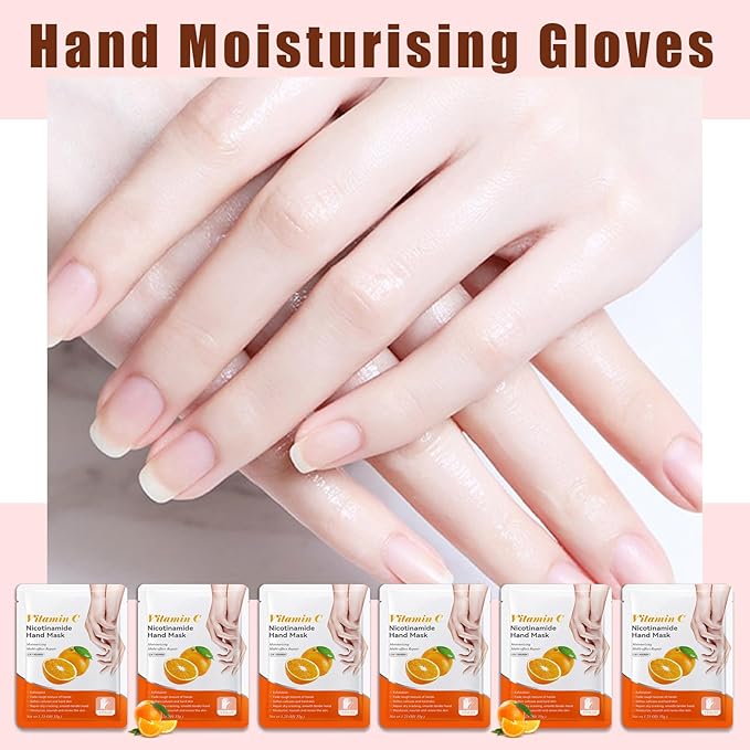 6 Pairs Hand Mask for Dry Cracked Hands,Nourishing Moisturizing Gloves,Hands Moisturizer for Deep Moisturizing,Silky Smooth Moisturizing Gloves,Hand Care Mask Set(I)