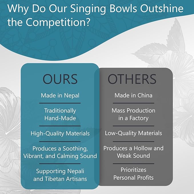 Handmade Tibetan Etched Singing Bowl Set with Case – Meditation Bowl & Sound Bowl with Cushion, Mallet & Guide – Portable Meditation Kit – Therapeutic Sound Devices – Yoga Accessories for Relaxation