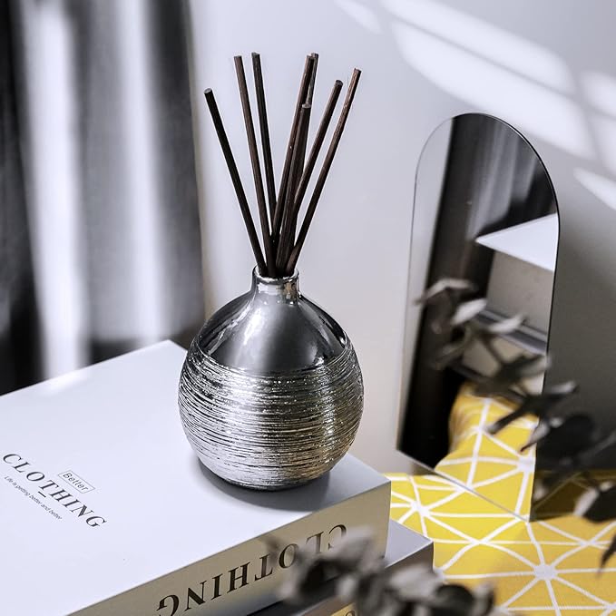 Onesky Reed Diffuser Set 3.4oz(100ml)Lemon&Jasmine&Raspberry Scented Essential Oil Diffuser for Home/Office, Fragrance Gift Set with Botanical&Cotton Sticks for LivingRoom/Bedroom/Bathroom Decoration