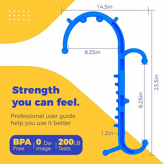 Back and Neck Massager-Trigger Point Massage Tools for Pain Relief and Self Massage Hook Cane- Handheld Body Deep Tissue Shoulder Leg Feet Massager Stick Gift for Men & Women-Blue
