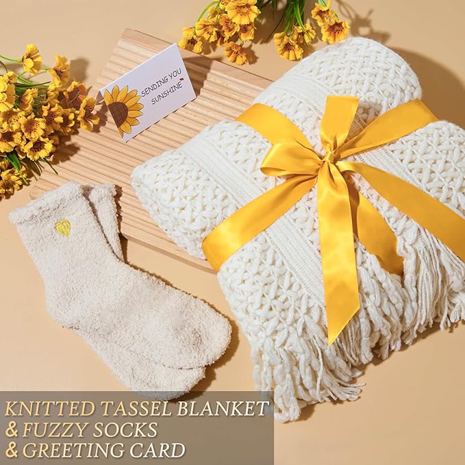 Birthday Gifts for Women, Self Care Get Well Gifts Baskets for Women, Sending Sunshine Sunflower Care Package, Thinking of You Thank You Farewell Inspirational Gift for Her, Friend, Mom, Sister, Wife