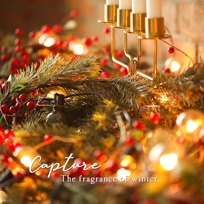 Reed Diffuser Set, 6.7 Oz Holiday Morning Oil Diffuser Includes 6 Reed Sticks, Home Fragrance Scented Diffuser for Bathroom Office Shelf Decor