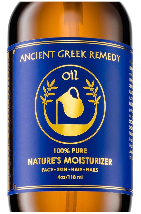 Ancient Greek Remedy After Shower Body Oil for Women - Organic Face Oil & Body Moisturizer for Dry Skin with Sweet Almond, Jojoba, Olive, Lavender and Vitamin E Oil - Natural Clean Skincare, 4 oz