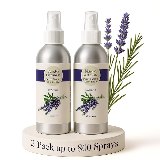 Victoria's Lavender Pillow and Linen Spray — Lavender Essential Oil - Lavender Spray, Mist Handmade in Oregon, Made in USA, Pack of 2, 16 oz Total 8 fl Oz