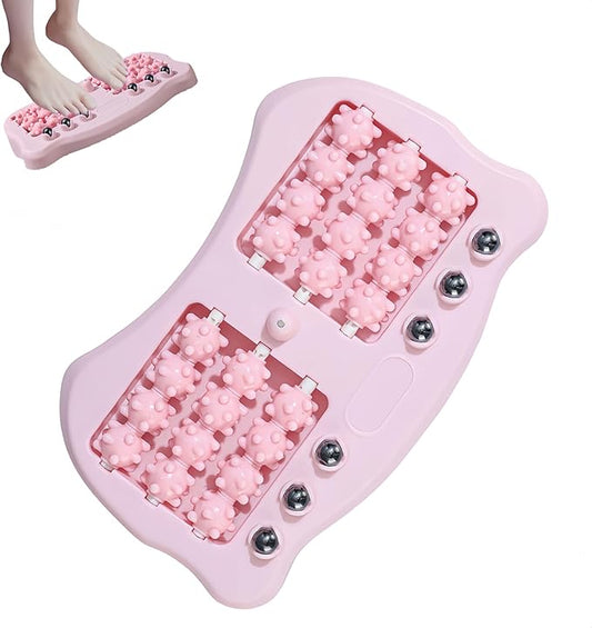 Foot Massage Roller, Portable Reflexology Massager for Relieve Pain from Plantar Fasciitis and Improved Circulation,Three Massage Techniques for Relax Muscles suitable for Home Office Use (pink)