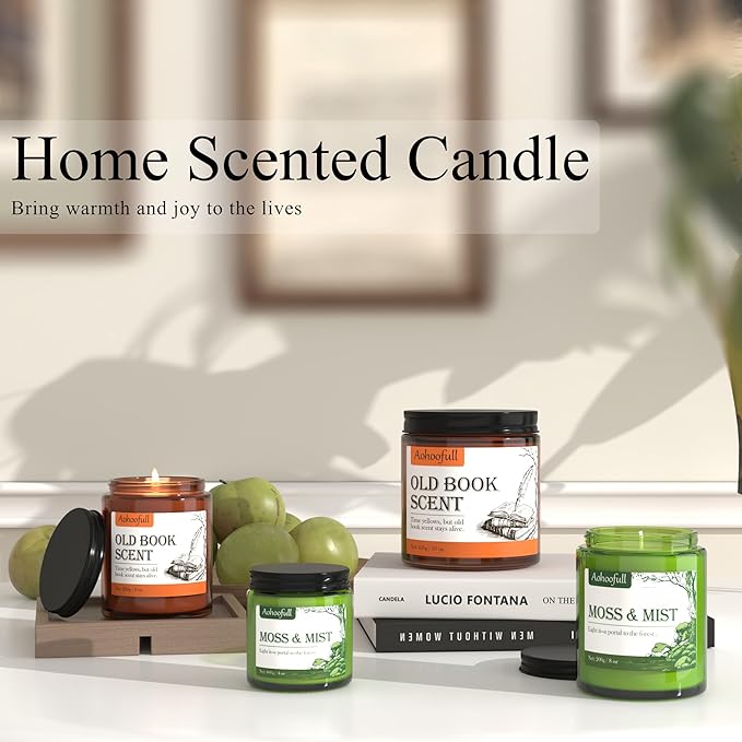 Scented Candles Gifts for Book Lovers, Soy Wax Candles,Fall Candle Inspired Gift Ideas for Readers,Women, Bookworm, Librarian, Men, Friend, 8 oz