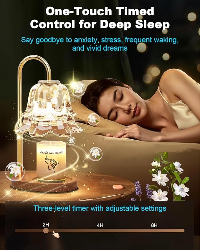 Candle Warmer Lamp with Timer, Upgraded Dimmable Wax Melts Warmer for Jar Candles, Height Adjustable Candle Lamp, Birthday Gifts for Women Mom, House Warming Gifts New Home Decor