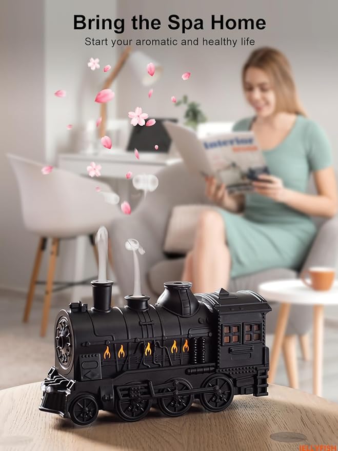 Cool Mist Humidifiers, 300ml Train Diffuser with Remote, Aromatherapy Diffuser, Ultrasonic Cool Mist Humidifier Auto Off for Office Bedroom