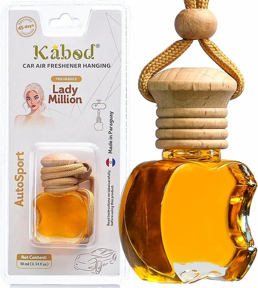 Kabod Lady-Inspired Car Air Freshener | Hanging Essential Oil Diffuser for Women | Floral & Sweet Scent | Natural Odor Eliminator | Long-Lasting Fragrance | 10 ml