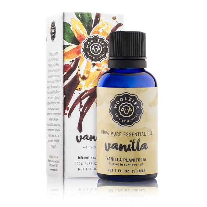 Woolzies Vanilla Essential Oil - Aromatherapy Oil for Diffuser, Home & Topical Use | 100% Pure Natural Blend of Vanilla Oil | Therapeutic Grade, Massage Oil | 1oz