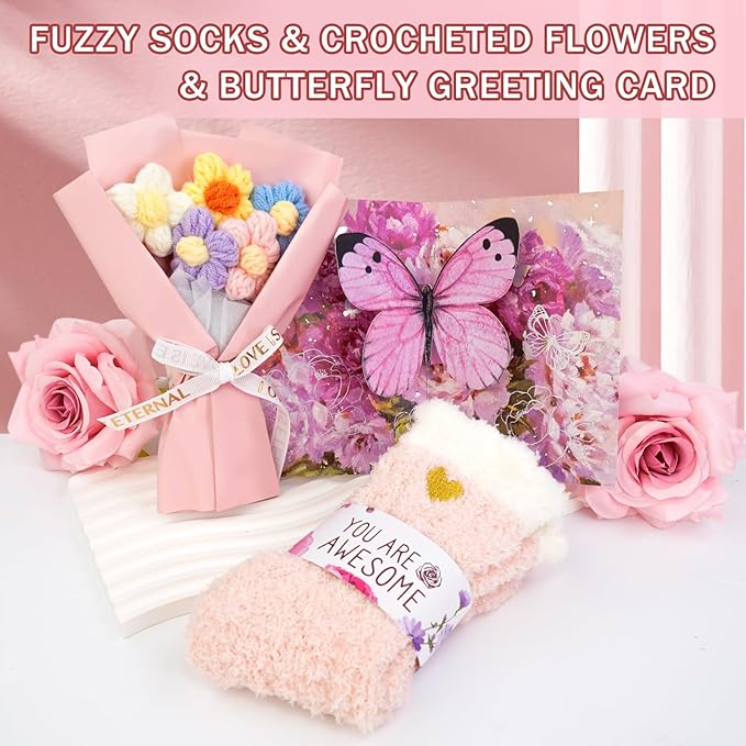 Birthday Gifts for Women Friendship Self Care Package Gifts for Women Get Well Soon Gift Baskets Relaxing Blanket Gifts Box for Sister Mom Wife Friend Her Fantasy Box (Pink)
