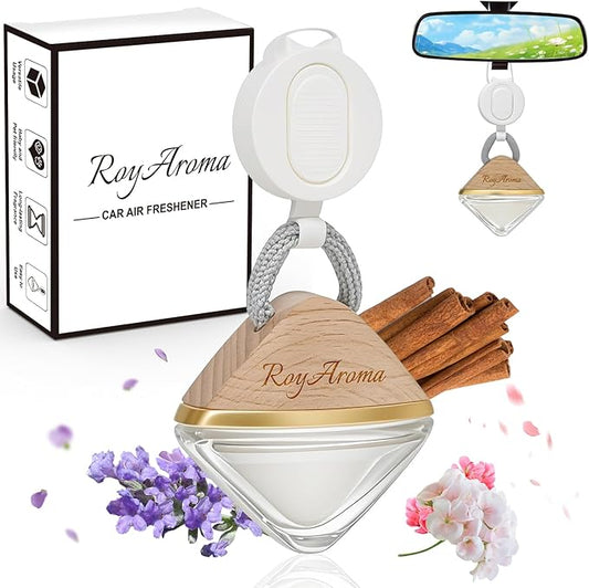 Premium Hanging Car Air Freshener, Long Lasting Car Fresheners with Essential Oil Cars Diffuser for Men & Women | Non-Toxic | Cedar Mahogany | Adjustable Rope Diffusers for Cars Home Office