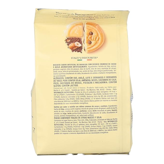 Mulino Bianco Baiocchi Cookies – Pack of 10 (7.05oz Bags) – Authentic Italian Biscuits with Chocolate Hazelnut Cream Filling – Perfect Snack or Coffee Companion – Made with Natural Ingredients and No Palm Oil