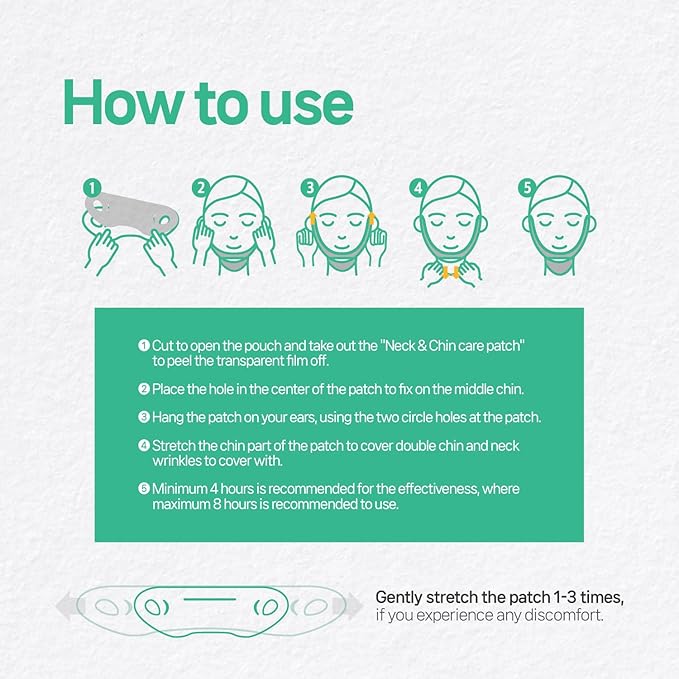 Labottach V Line Face & Neck Lifting Hydrogel Patches – 4pcs Collagen Mask for Jawline Contouring, Neck Wrinkle Care, Firming & Anti-Aging with Hyaluronic Acid and Vitamin E