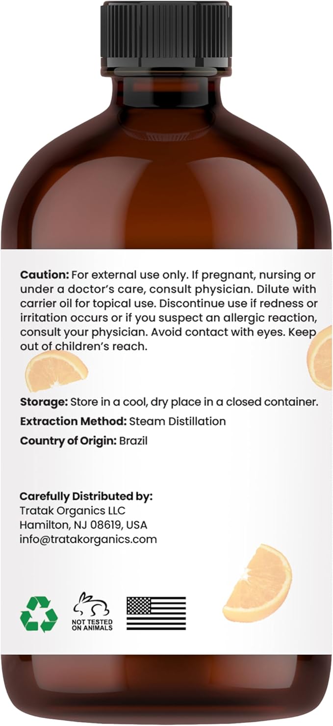 100% Pure Sweet Orange Essential Oil 4 FL OZ – Essential Oil for Citrus Scent, Aromatherapy, Diffuser, Skin, Home Freshener, Therapeutic Grade, Premium Quality with Glass Dropper