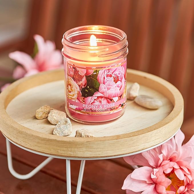 8oz Peony and Rose Scented Candles for Home, 45 Hrs Soy Wax Candle, Aromatherapy Scented Candle for Relaxation, Candle Gifts for Women