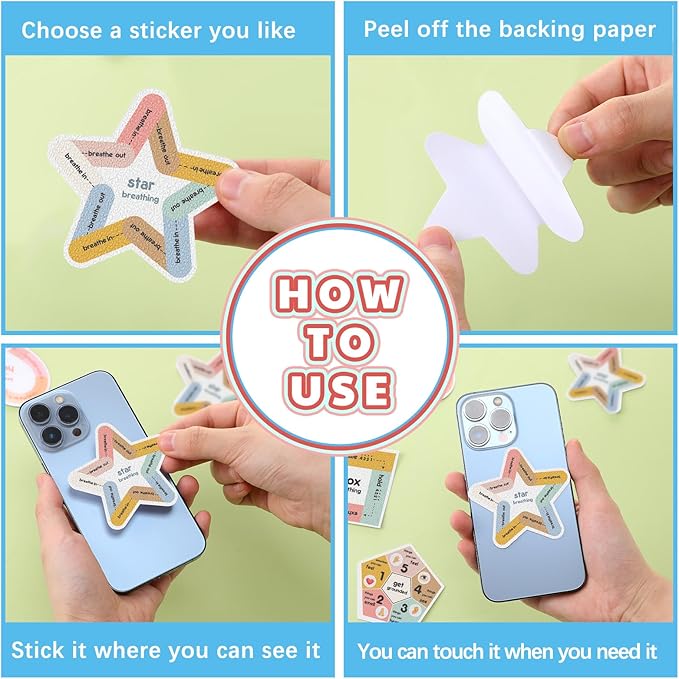 Libima 72 Pieces Anxiety Sensory Stickers Textured Stickers Fidget Mindfulness Sticker School Counselor Supplies Adult Sensory Items Anxiety Relief, 9 Styles(Morandi Color)