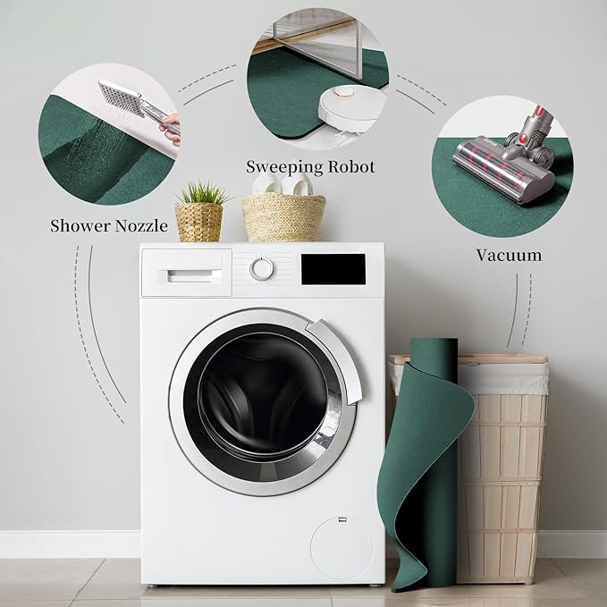 Bath Mat Rugs 32x17 - Diatomaceous Earth Bath Mat Quick Dry Absorbing Bathroom Rugs Rubber Non Slip Thin Bathroom Mat Fit Under Door, Bath Mat for Bathroom Floor, Tub and Shower, Sink, Dark Green