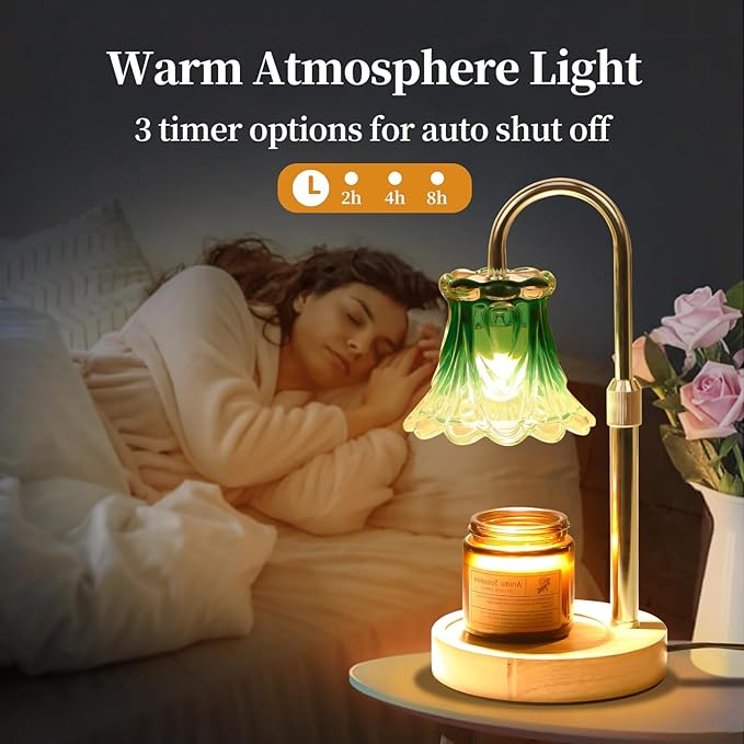 GEEZO Fragrance Candle Warmer Lamp,Electric Candle Warmer with Timer & Dimmer,Mom Christmas Birthday Gifts for Women, House Warming Gifts New Home Bedroom Decor