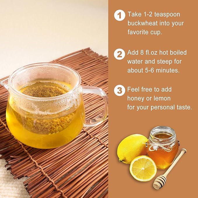 Jarteela - Himalayan Tartary Buckwheat Tea - 12oz / 340g - Black Buckwheat - Premium Roasted Buckwheat - Natural Loose Leaf Herbal Tea - Caffeine Free - NON-GMO - Gluten Free