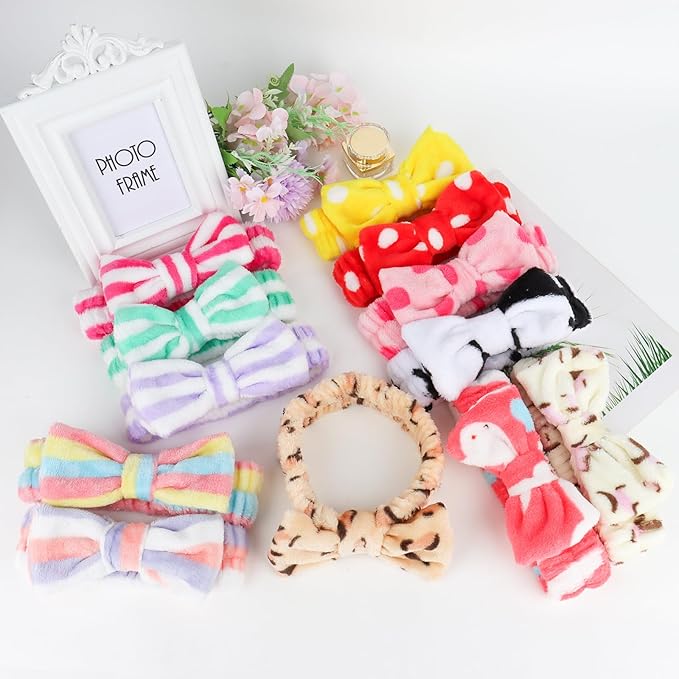 Casoty 12 Pack Spa Headband for Washing Face Shincare Headbands Face Wash Makeup Headband for Women Make up Hair Band Stocking Stuffers Spa Party Hair Accessories Gifts for Women Girls