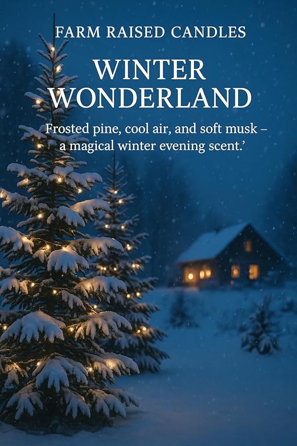 Farm Raised Candles – Winter Wonderland 15 oz Total (3 oz Each) 5-Pack Soy Wax Melts | Spiced Gingerbread, Holiday Vanilla Bean, Peppermint Crumble, Sugared Apples | 100% USA Made