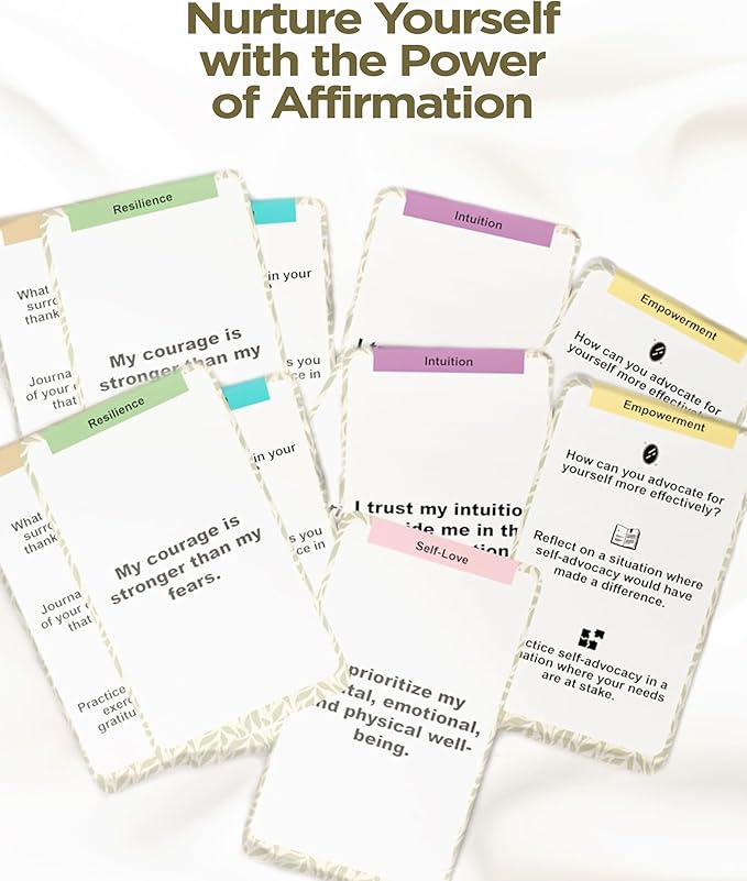 Daily Affirmation Cards for Men & Women, Positive Motivational Mental Health Therapy, Meditation, Less Stress, Self Care, Secret Manifestation & Mindfulness Birthday Gifts with Quotes - 80 Cards Deck
