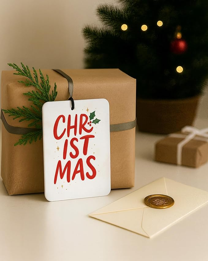 Red Christmas Berry Car Air Freshener 4 Pcs, Retro Winter Snowflake Christmas Hanging Air Freshener for Cars Closet Drawer Books, Xmas Car Accessories Mirror Decor for Women