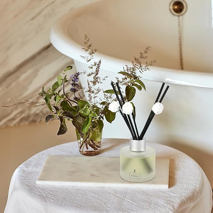 Brakula Reed Diffuser Set, Bamboo White Tea Scented, Reed diffusers for Home, Home Fragrance Diffuser with 7 Reed Sticks for Room/Bathroom Decor 3.38 fl oz (100 ml) (Bamboo White Tea)