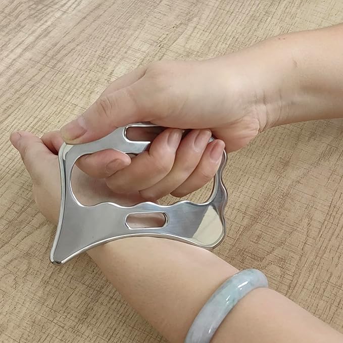 BYYDDIY Stainless Steel Gua Sha Muscle Scraper Scraping Massage Tool Kit,IASTM Tools, Great Soft Tissue Physical Therapy Used for Back, Legs, Arms,Neck (L-SD2B)