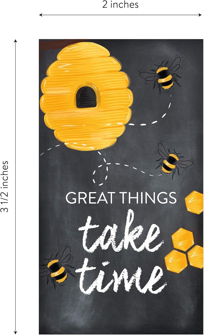 DIVERSEBEE 50 Pack Assorted Inspirational Cards - Motivational Kindness Mini Note Cards, Encouragement Mindfulness Affirmation Card Set with 50 Unique Quotes Business Card Size (Chalkboard)