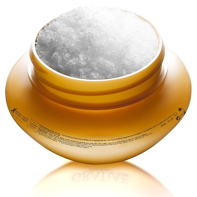 Gratiae Organics Exfoliating Body Scrub, Apple and Green Tea for All Skin Types 8.5 Fl oz