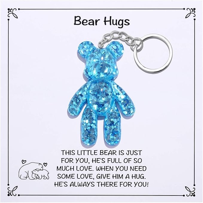 Pocket Bear Hug, Anxiety Relief Gifts for Women Men, Mental Health Positivity Gifts for Anxious Friend, Thinking of You Gift, Comforting Gift for Son Daughter Back to School, Blue