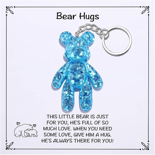 Pocket Bear Hug, Anxiety Relief Gifts for Women Men, Mental Health Positivity Gifts for Anxious Friend, Thinking of You Gift, Comforting Gift for Son Daughter Back to School, Blue