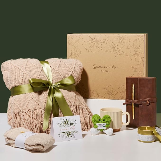 Self Care Gifts for Women, Get Well Gifts Sympathy Baskets Care Package, Birthday Gift for Women, After Surgery Feel Better Inspirational Thinking of You Gift Set for Mom Her Sister Best Friend Wife