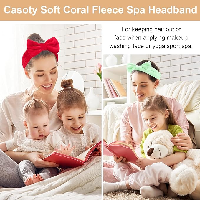Casoty 12 Pack Skincare Headband for Washing Face Cute Face Wash Spa Headband for Women Makeup Hair Band Stocking Stuffers for Teen Girls Spa Party Hair Accessories Gifts for Women Girls