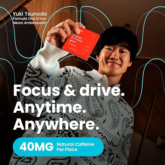 NeuroGum Energy & Focus Gum (54 Count-6 Pack, Cinnamon) | 40mg Natural Caffeine + L-Theanine + Vitamin B12 & B6 + Xylitol | Sugar Free Nootropic Cognitive Brain Performance Supplement