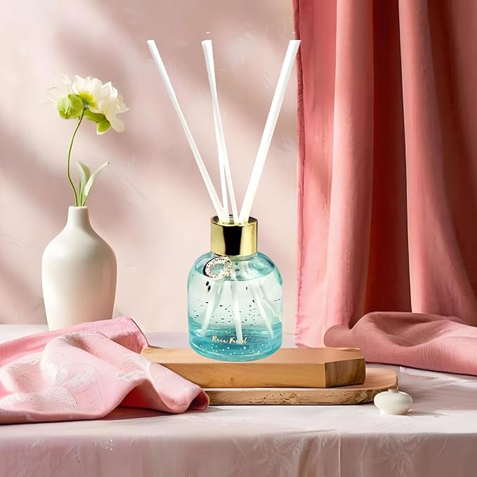 Reed Diffuser Set, Pretty Valley Home Diffuser 80Ml / 2.7 fl OZ Gift Box - Includes Reed Diffuser Sticks, Long Lasting Fragrance Oil and Glass Bottle for Office Living Room Decor (Rain Forest)