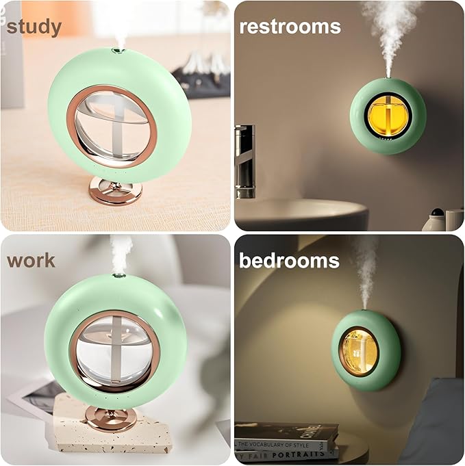 120ML Essential Oil Diffuser, 4 Mode Cyclic Mist, Auto Shut-Off, Ultrasonic Aromatherapy Diffusers with Night Light for Bedroom and Home (Green) 