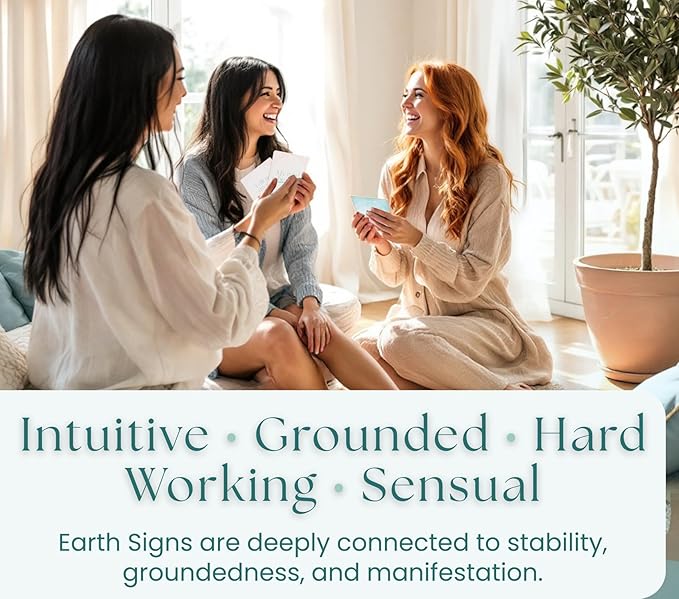 Affirmation Cards for Earth Signs - Gifts for Virgo, Capricorn, Taurus. Inspirational Card Set with 40 Daily Positive Affirmations, Spiritual Self Care, Zodiac Collection