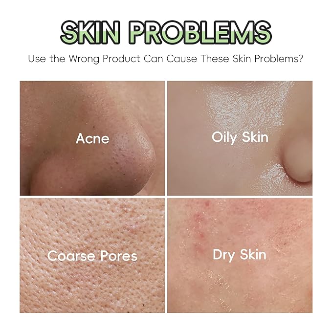 Green Tea Skin Care Set, Korean Style Facial Skincare Products, Routine Skin Care for Teens, Gift Set with Toner, Facial Cleanser, Clay Mask, Eye Cream, GUASHA Broad, Face Wash Brush & Headband