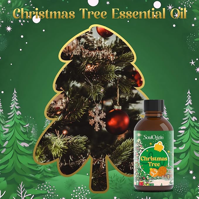 Winter Christmas Tree Essential Oil 120ml (4 Fl Oz), Natural Fragrance Oils for Aromatherapy Essential Oil Diffuser, Fragrance Lamps Humidifier, Massage, Candle Making, Gifts for Women